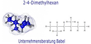 2,4-Dimethylhexan, Strucktur