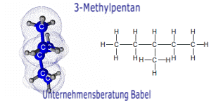 3-Methylpentan, Struktur