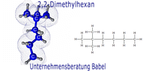 2,2-Dimethylhexan, Struktur