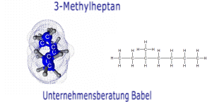 3-Methylheptan, Struktur