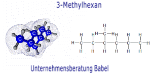 3-Methylhexan, Struktur