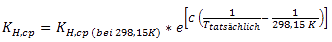 Henry-Koeffizient-Temperatur-Umrechnung