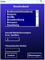 Detailansicht, Tool zur Abschätzung der Kunden/Patientendichte