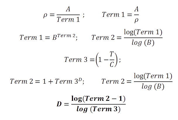 Terme zur Berechnung der Konstanten von DIPPR 105