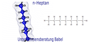 n-Heptan, Struktur