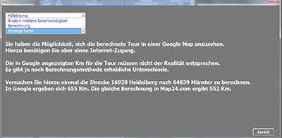 Bild zur Freeware, Tourenplanung